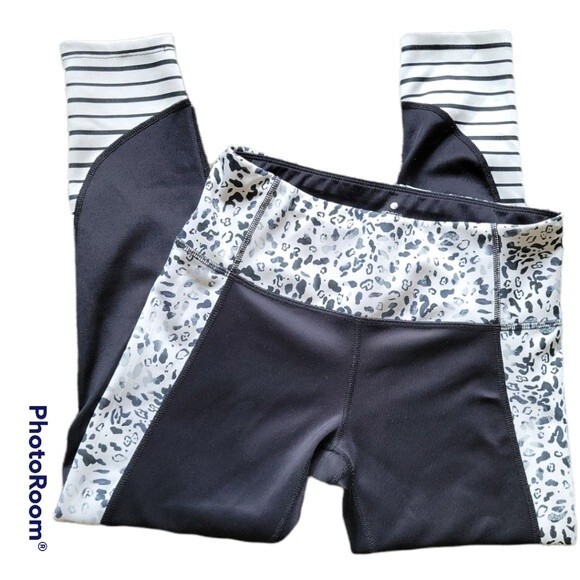 APANA ANIMAL PRINT BLACK & WHITE LEGGINGS - M - Picture 4 of 9